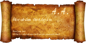 Ábrahám Antónia névjegykártya